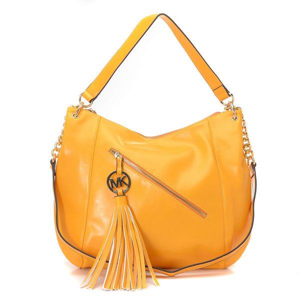 michael kors charm tassel convertible shoulder veske gul Opprinnelige Billig vkh52